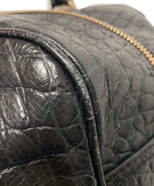 J&M DAVIDSON（ジェイ＆エム デヴィッドソン）J&M DAVIDSON (ジェイ＆エム デヴィッドソン) クロコ型押しボストンバッグ ブラックの古着・服飾アイテム