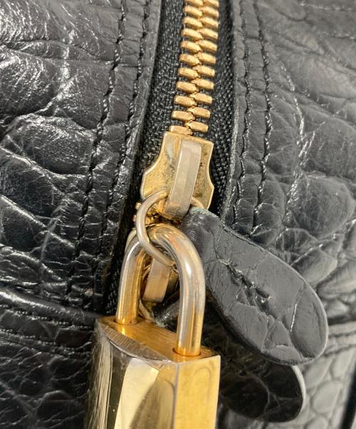 J&M DAVIDSON（ジェイ＆エム デヴィッドソン）J&M DAVIDSON (ジェイ＆エム デヴィッドソン) クロコ型押しボストンバッグ ブラックの古着・服飾アイテム