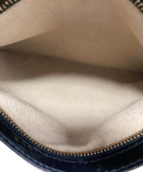 J&M DAVIDSON（ジェイ＆エム デヴィッドソン）J&M DAVIDSON (ジェイ＆エム デヴィッドソン) クロコ型押しボストンバッグ ブラックの古着・服飾アイテム