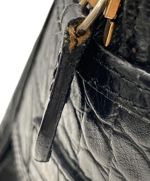 J&M DAVIDSON（ジェイ＆エム デヴィッドソン）J&M DAVIDSON (ジェイ＆エム デヴィッドソン) クロコ型押しボストンバッグ ブラックの古着・服飾アイテム