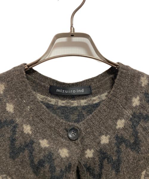 mizuiro-ind（ミズイロインド）mizuiro-ind (ミズイロインド) ノルディック柄ロングニットカーディガン ブラウン サイズ:-の古着・服飾アイテム