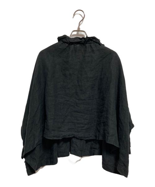nest Robe（ネストローブ）nest Robe (ネストローブ) リネンラッフルカラーブラウス ネイビー サイズ:FREEの古着・服飾アイテム