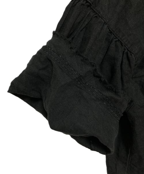 nest Robe（ネストローブ）nest Robe (ネストローブ) リネンラッフルカラーブラウス ネイビー サイズ:FREEの古着・服飾アイテム