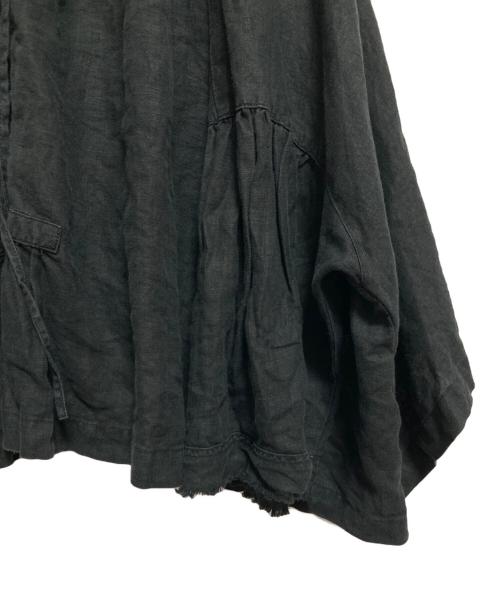 nest Robe（ネストローブ）nest Robe (ネストローブ) リネンラッフルカラーブラウス ネイビー サイズ:FREEの古着・服飾アイテム