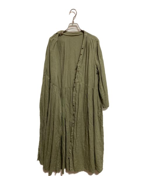 nest Robe（ネストローブ）nest Robe (ネストローブ) リネンワンピース グリーン サイズ:FREEの古着・服飾アイテム