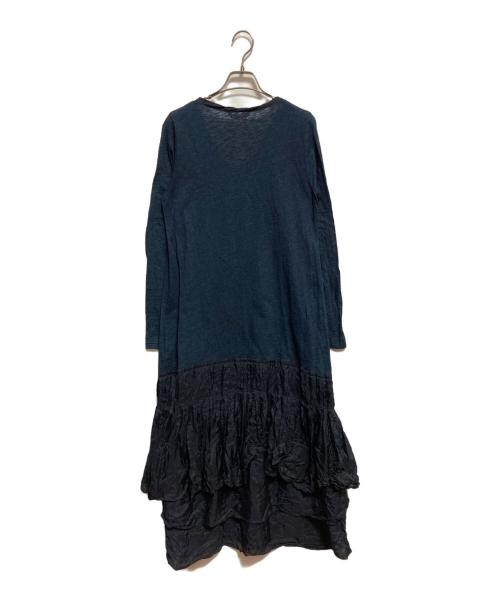 45rpm（45アールピーエム）45rpm (45アールピーエム) シルクフリル切替ワンピース インディゴ サイズ:Mの古着・服飾アイテム
