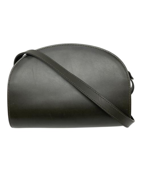 A.P.C.（アーペーセー）A.P.C. (アーペーセー) ハーフムーン レザーショルダーバッグ オリーブの古着・服飾アイテム