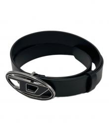 DIESEL（ディーゼル）の古着「B-1DR ロゴバックルレザーベルト」｜ブラック