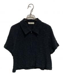 PUBLIC TOKYO（パブリックトウキョウ）の古着「スラブリブフロントジップTOP」｜ブラック