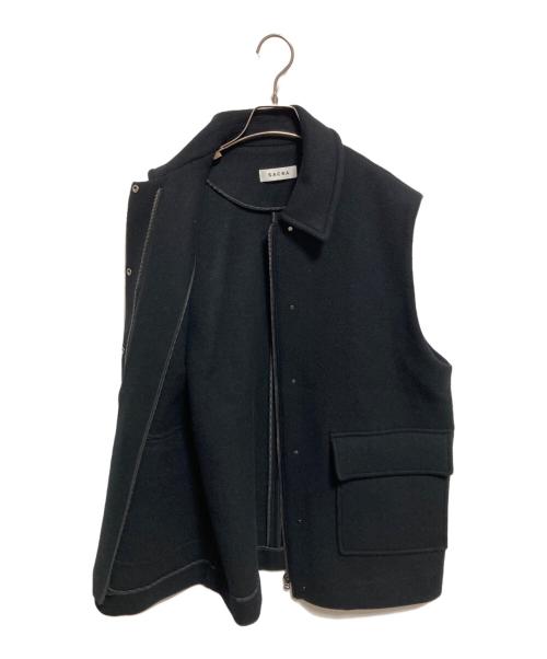 SACRA（サクラ）SACRA (サクラ) ラムウール メルトンジレ ブラック サイズ:38の古着・服飾アイテム