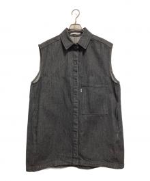 ETRE×EDWIN（エトレ×エドウィン）の古着「スリーブレスデニムミニワンピース」｜ブラック