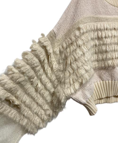 HeRIN.CYE（ヘリンドットサイ）HeRIN.CYE (ヘリンドットサイ) Mix knit short tops アイボリー サイズ:FREEの古着・服飾アイテム