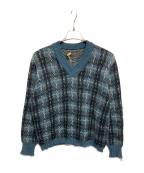 Citation Club by PURITANサイテーション クラブ バイ ピューリタン）の古着「モヘア混Vネックニット」｜ブルー