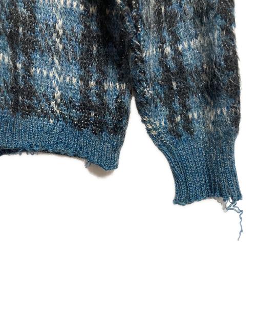 Citation Club by PURITAN（サイテーション クラブ バイ ピューリタン）citation club by PURITAN (サイテーション クラブ バイ ピューリタン) モヘア混Vネックニット ブルー サイズ:42の古着・服飾アイテム