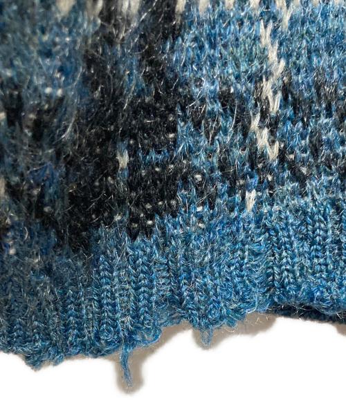 Citation Club by PURITAN（サイテーション クラブ バイ ピューリタン）citation club by PURITAN (サイテーション クラブ バイ ピューリタン) モヘア混Vネックニット ブルー サイズ:42の古着・服飾アイテム