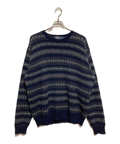 POLO RALPH LAUREN（ポロ・ラルフローレン）POLO RALPH LAUREN (ポロ・ラルフローレン) フェアアイルニット ネイビー サイズ:XLの古着・服飾アイテム