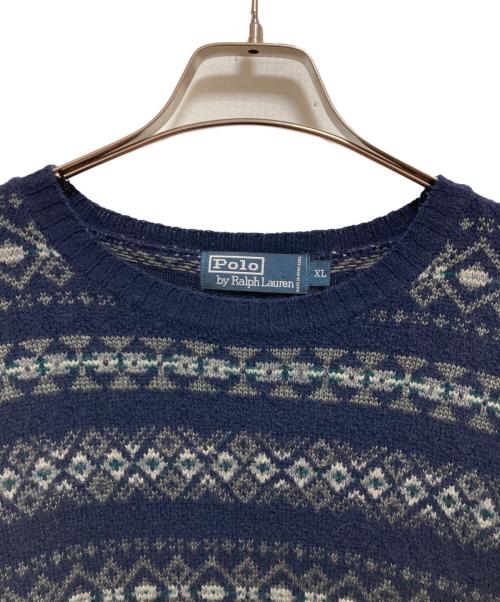 POLO RALPH LAUREN（ポロ・ラルフローレン）POLO RALPH LAUREN (ポロ・ラルフローレン) フェアアイルニット ネイビー サイズ:XLの古着・服飾アイテム