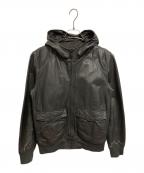 Hysteric Glamourヒステリックグラマー）の古着「レザーフーデットジャケット」｜ブラック