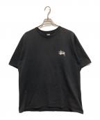 stussyステューシー）の古着「ストックロゴTシャツ」｜ブラック
