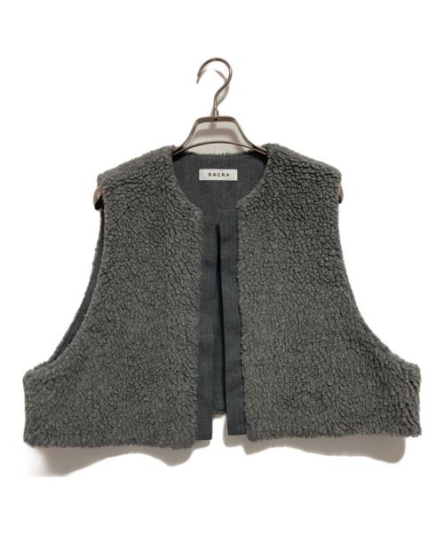SACRA（サクラ）SACRA (サクラ) プードルファー ショートジレベスト グレー サイズ:38の古着・服飾アイテム