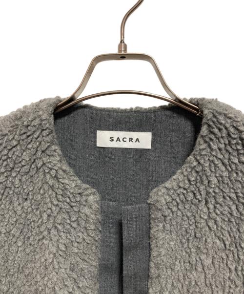 SACRA（サクラ）SACRA (サクラ) プードルファー ショートジレベスト グレー サイズ:38の古着・服飾アイテム