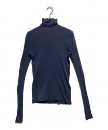 AURALEE（オーラリー）の古着「HIGH GAUGE SHEER RIB TURTLE NECK L/S TEE」｜ネイビー
