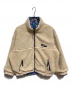 FIRST DOWNファーストダウン）の古着「リバーシブルボアフリースブルゾン」｜ベージュ