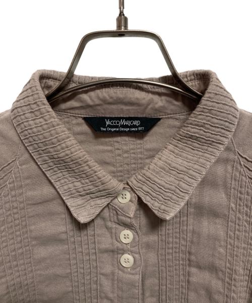 YACCO MARICARD（ヤッコマリカルド）YACCO MARICARD (ヤッコマリカルド) ピンタックワイドシャツ ベージュ サイズ:2の古着・服飾アイテム