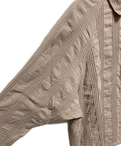 YACCO MARICARD（ヤッコマリカルド）YACCO MARICARD (ヤッコマリカルド) ピンタックワイドシャツ ベージュ サイズ:2の古着・服飾アイテム
