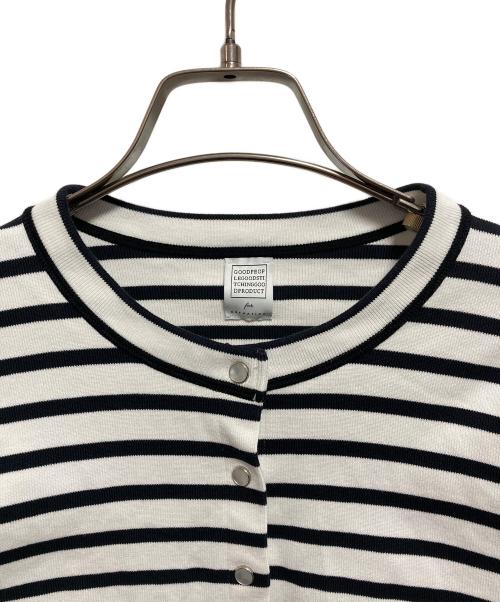 ESTNATION（エストネーション）ESTNATION (エストネーション) ボレロカーディガン ホワイト×ブラック サイズ:FREEの古着・服飾アイテム