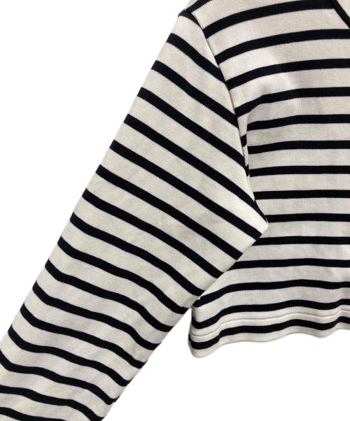 ESTNATION（エストネーション）ESTNATION (エストネーション) ボレロカーディガン ホワイト×ブラック サイズ:FREEの古着・服飾アイテム