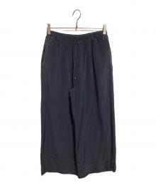 DRAWER（ドゥロワー）の古着「FALL1 シルクジョーゼットドローストパンツ」｜ネイビー