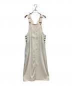 ESTNATIONエストネーション）の古着「ダブルクロスサテンジャンパースカート」｜アイボリー