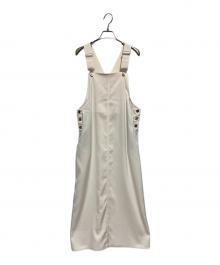 ESTNATION（エストネーション）の古着「ダブルクロスサテンジャンパースカート」｜アイボリー