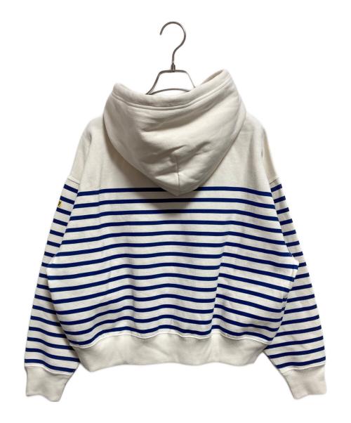 POLO RALPH LAUREN（ポロ・ラルフローレン）POLO RALPH LAUREN (ポロ・ラルフローレン) ストライプフリースフーディー ホワイト×ブルー サイズ:M 未使用品の古着・服飾アイテム