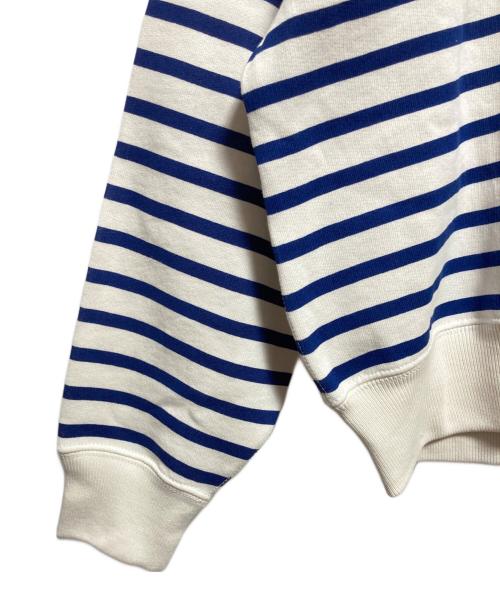 POLO RALPH LAUREN（ポロ・ラルフローレン）POLO RALPH LAUREN (ポロ・ラルフローレン) ストライプフリースフーディー ホワイト×ブルー サイズ:M 未使用品の古着・服飾アイテム