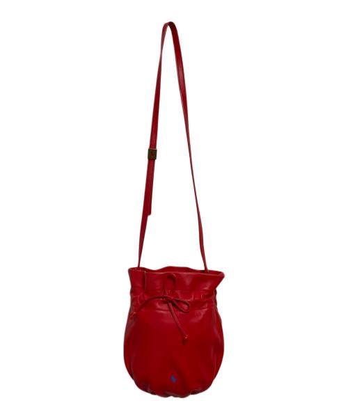 POLO RALPH LAUREN（ポロ・ラルフローレン）POLO RALPH LAUREN (ポロ・ラルフローレン) 巾着ショルダーバッグ レッドの古着・服飾アイテム