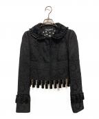 DOLCE & GABBANAドルチェ＆ガッバーナ）の古着「ジャガードフリンジレースジャケット」｜ブラック