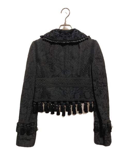 DOLCE & GABBANA（ドルチェ＆ガッバーナ）DOLCE & GABBANA (ドルチェ＆ガッバーナ) ジャガードフリンジレースジャケット ブラック サイズ:40の古着・服飾アイテム