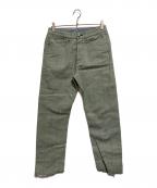 JIL SANDERジルサンダー）の古着「カットオフデニムパンツ」｜グリーン