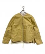 JIL SANDERジルサンダー）の古着「ノーカラーデニムジャケット」｜イエロー