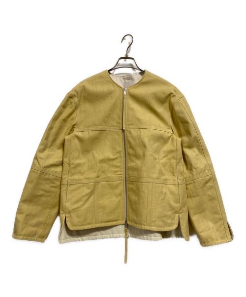 JIL SANDER（ジルサンダー）JIL SANDER (ジルサンダー) ノーカラーデニムジャケット イエロー サイズ:34の古着・服飾アイテム