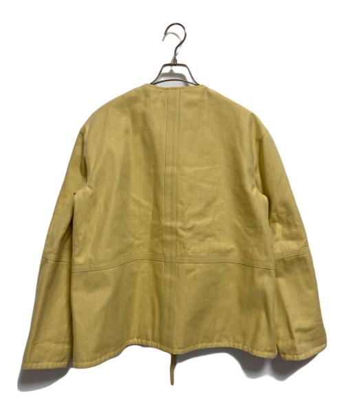 JIL SANDER（ジルサンダー）JIL SANDER (ジルサンダー) ノーカラーデニムジャケット イエロー サイズ:34の古着・服飾アイテム