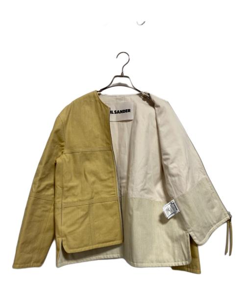 JIL SANDER（ジルサンダー）JIL SANDER (ジルサンダー) ノーカラーデニムジャケット イエロー サイズ:34の古着・服飾アイテム