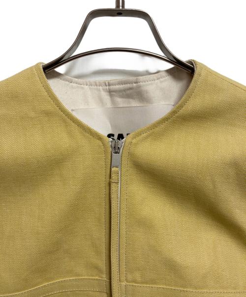 JIL SANDER（ジルサンダー）JIL SANDER (ジルサンダー) ノーカラーデニムジャケット イエロー サイズ:34の古着・服飾アイテム