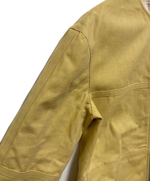 JIL SANDER（ジルサンダー）JIL SANDER (ジルサンダー) ノーカラーデニムジャケット イエロー サイズ:34の古着・服飾アイテム