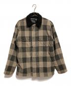 stussyステューシー）の古着「00'sボアチェックジャケット」｜ブラウン×ブラック