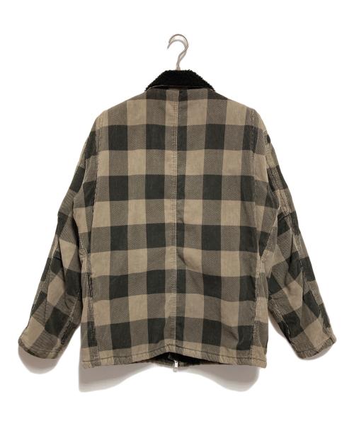 stussy（ステューシー）stussy (ステューシー) 00'sボアチェックジャケット ブラウン×ブラック サイズ:Mの古着・服飾アイテム