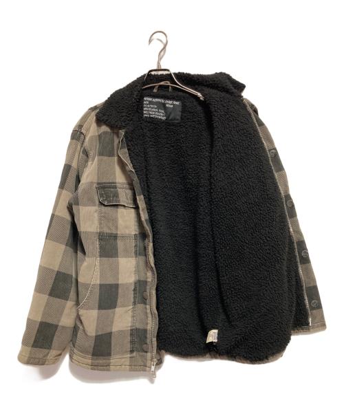 stussy（ステューシー）stussy (ステューシー) 00'sボアチェックジャケット ブラウン×ブラック サイズ:Mの古着・服飾アイテム