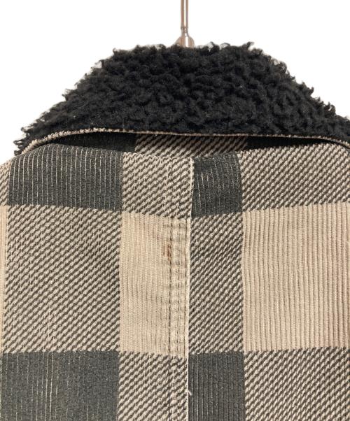 stussy（ステューシー）stussy (ステューシー) 00'sボアチェックジャケット ブラウン×ブラック サイズ:Mの古着・服飾アイテム